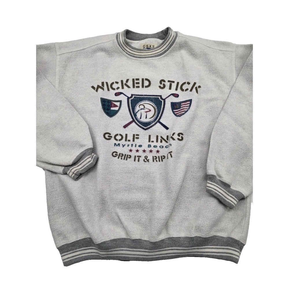 Vtg John Daly Wicked Stick Golf Myrtle Beach Crewneck Inside-out Sweatshirt - M